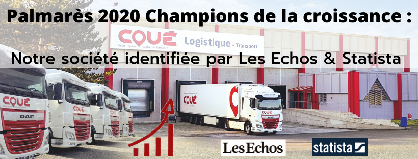 Transports Coué identifiés pour faire partie du Palmarès 2020 des champions de la croissance