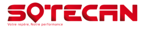 Logo Sotecan International avec texte en blanc