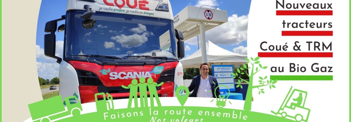 Transports Coué et TRM roulent au Bio Gaz