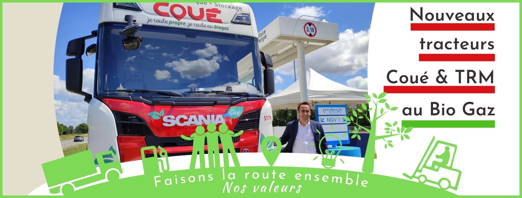 Transports Coué et TRM roulent au Bio Gaz