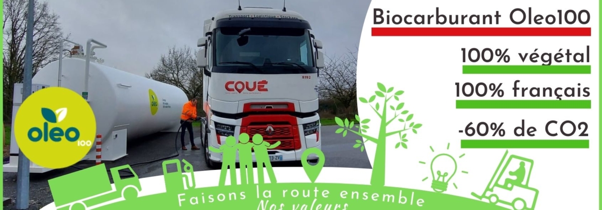 Transports Coué TRM équipent leurs camions au biocarburant Oleo100