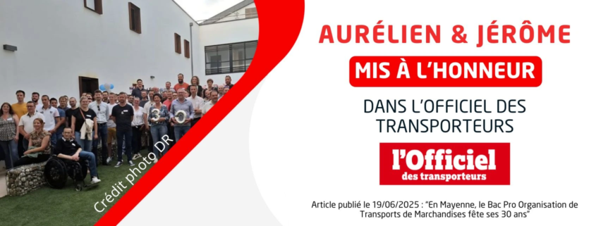 2 de nos collaborateurs dans l'Officiel des Transporteurs