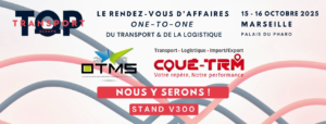 Événement Top Transport Europe 2025 Marseille – Rendez-vous transport & logistique avec Coué TRM et OTMS stand V300
