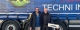 François Coué dirigeant du Groupe Coué TRM et Frédéric Lelasseux, dirigeant de TECHNI INDUSTRIE pour l'arrivée de la dernière semi-remorque à leurs couleurs