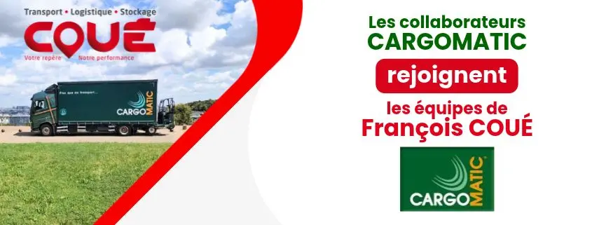 Les collaborateurs de Cargomatic rejoignent le Groupe Coué TRM, spécialiste du transport et de la logistique.